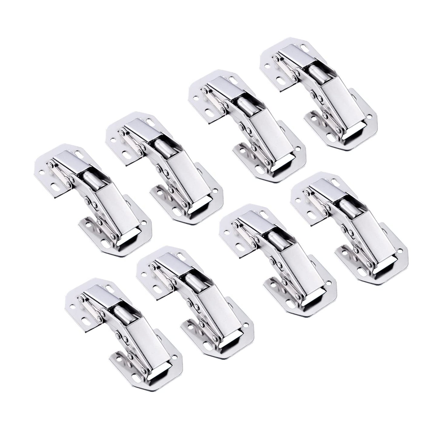 Qrity 8x Spring Opening Angle 90° Butt Hinge for Kitchen Cabinet Doors, No Slot Required, Suitable for Door Panel Thickness 4-22mm.