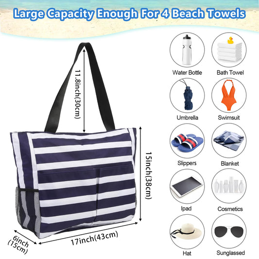 TAHAVICE zipper beach bag for women, large beach bag xxl for family, waterproof ladies' beach bag, beach bag tote for beach trips pool gym.