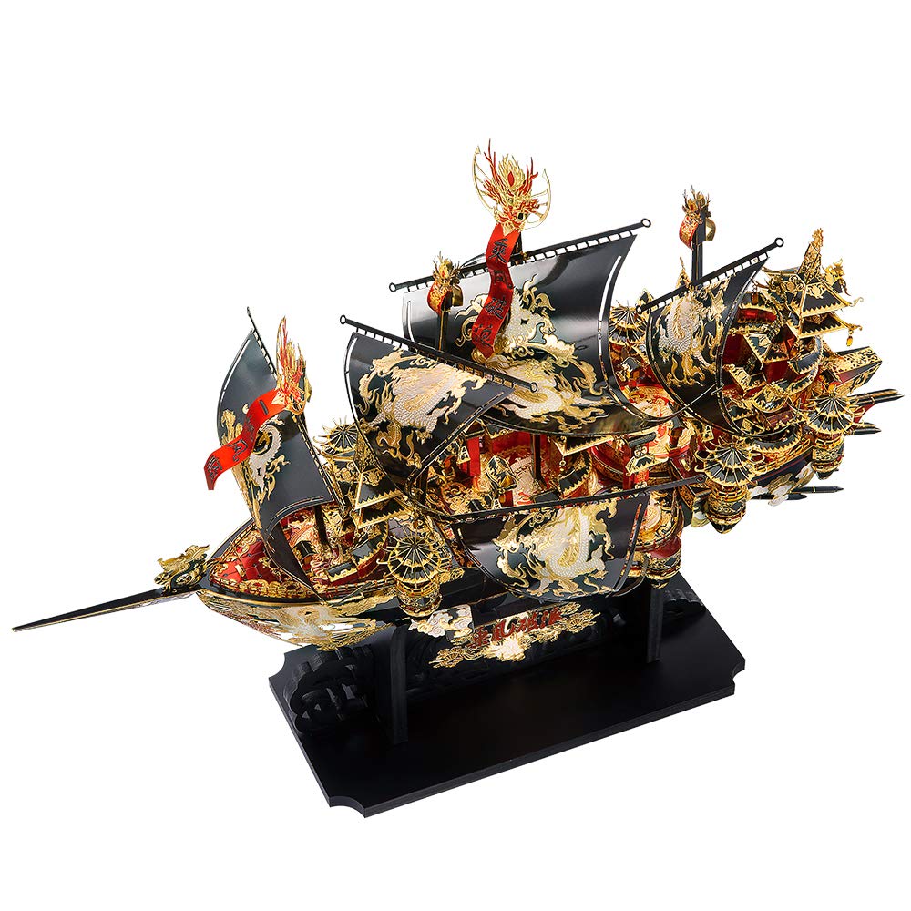 Piececool 3D Puzzle Metal Pirate Ship Wind and Waves, 3D Metal Puzzle Sailboat Ship Set, Model Ship for 340 Stainless Steel, Extra Large, Birthday Gift, Model Building Kit for Adults, 709 Pieces