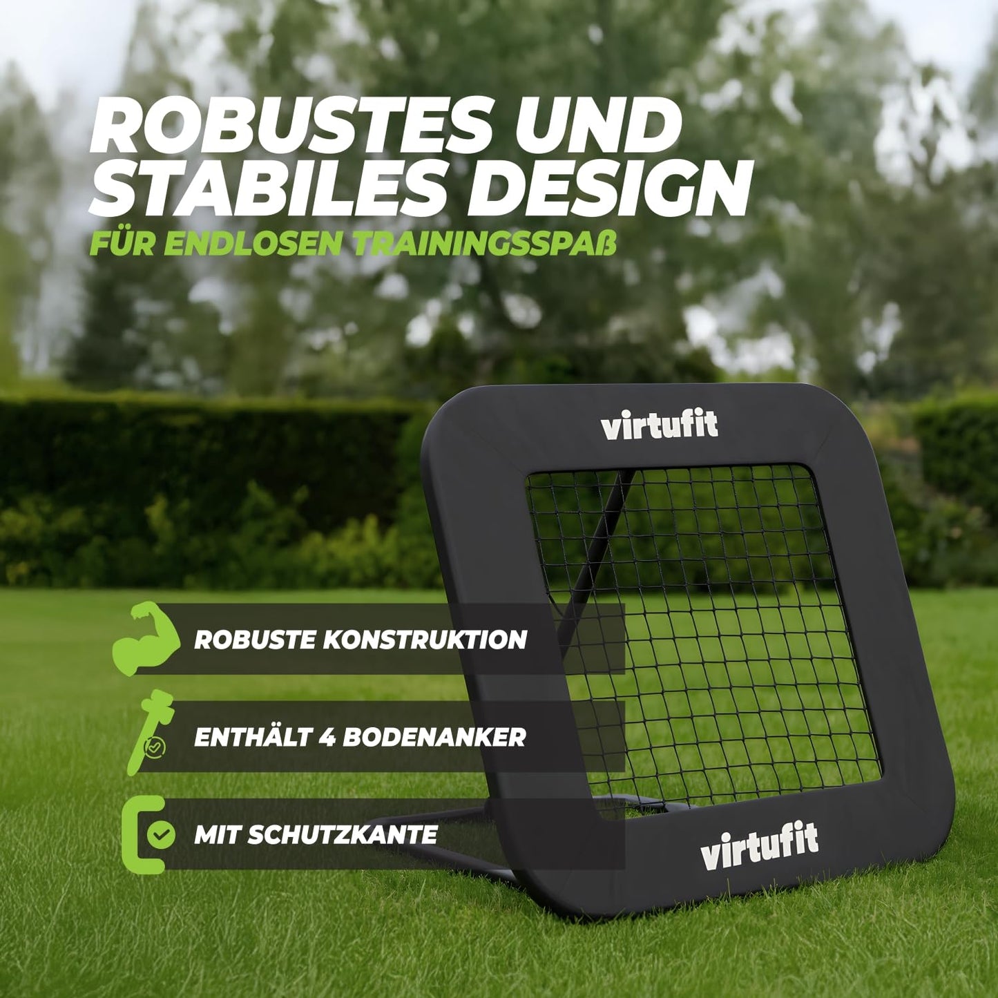 VirtuFit Adjustable Football Rebounder Pro - Kickback - 84 x 84 cm