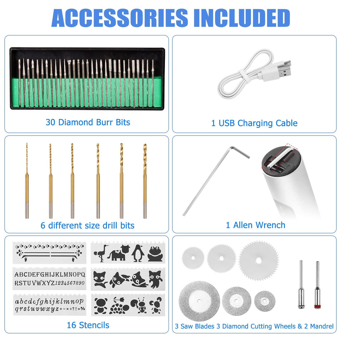 Uolor Wireless USB Rechargeable Engraving Tool Kit, Electric Mini Engraver Engraving Tool, Portable Engraver Engraving Pen Multifunction Tool for Jewelry Glass Wood Plastic Metal Stone
