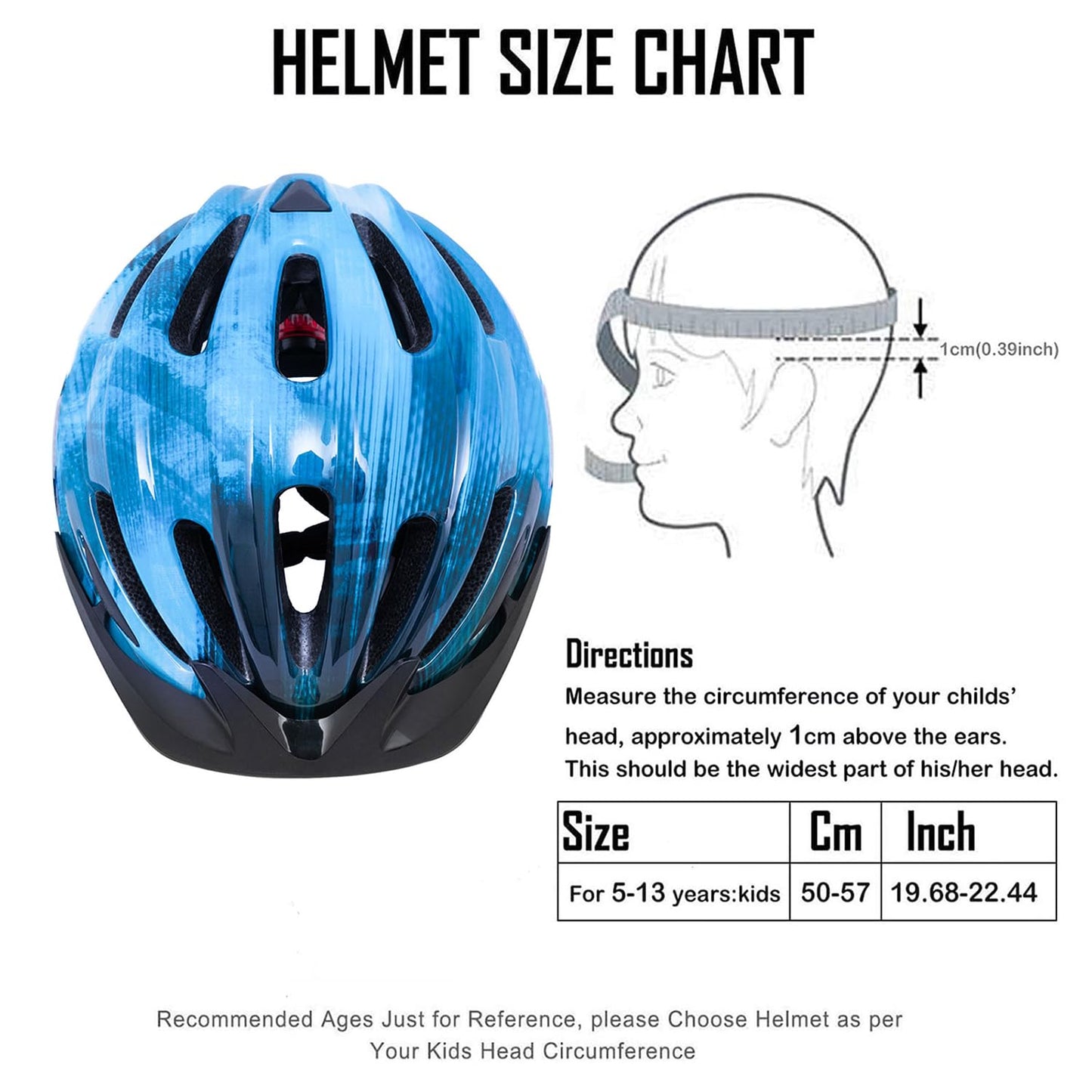 Kopobob kids bike helmet boys 50-57CM kids bike helmet with light kids bike helmet with visor bike helmet girls multiple vent helmet kids 5-13 years