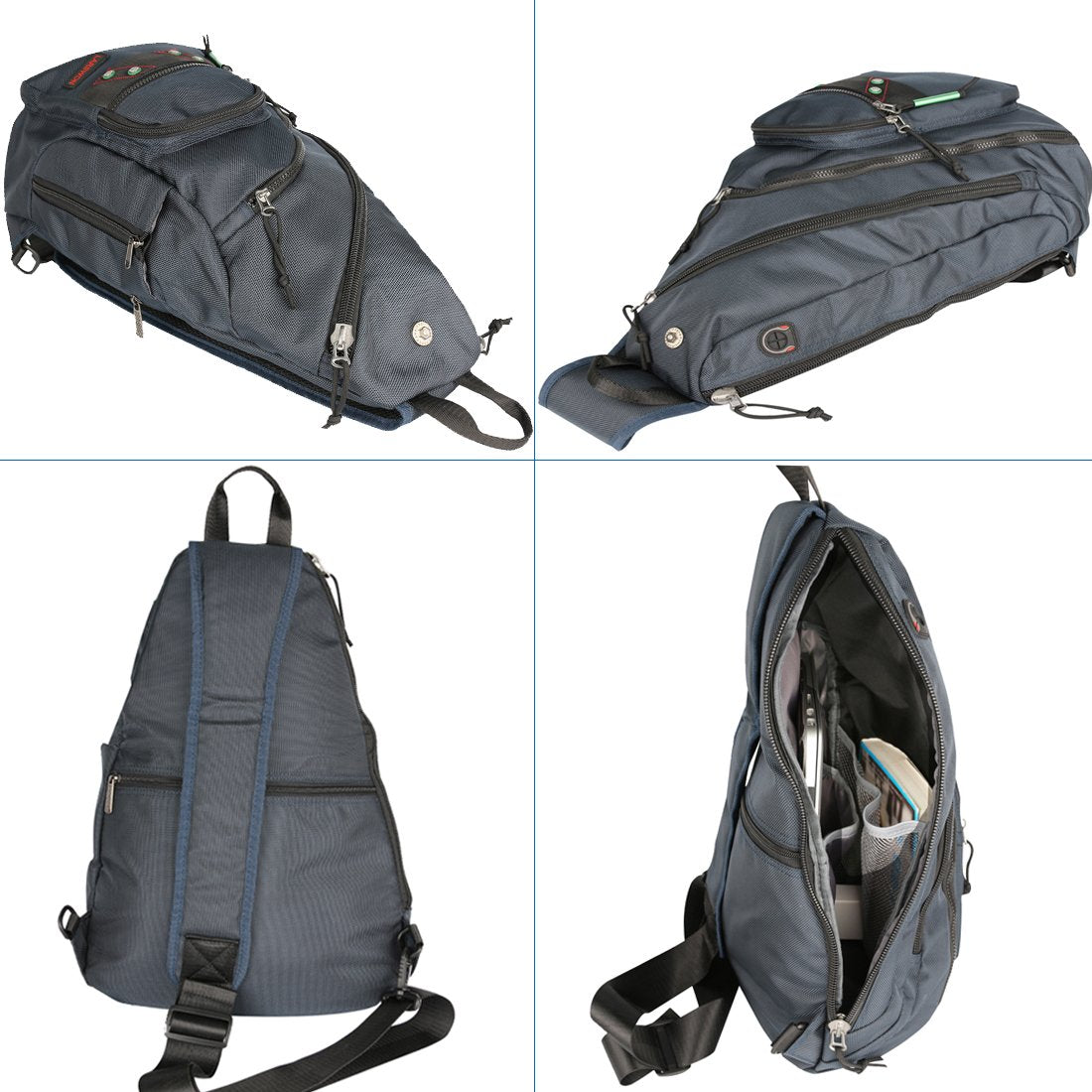 Larswon laptop sling backpack, shoulder bag 12 13 14 inch laptop tablet messenger backpack shoulder bag travel blue.