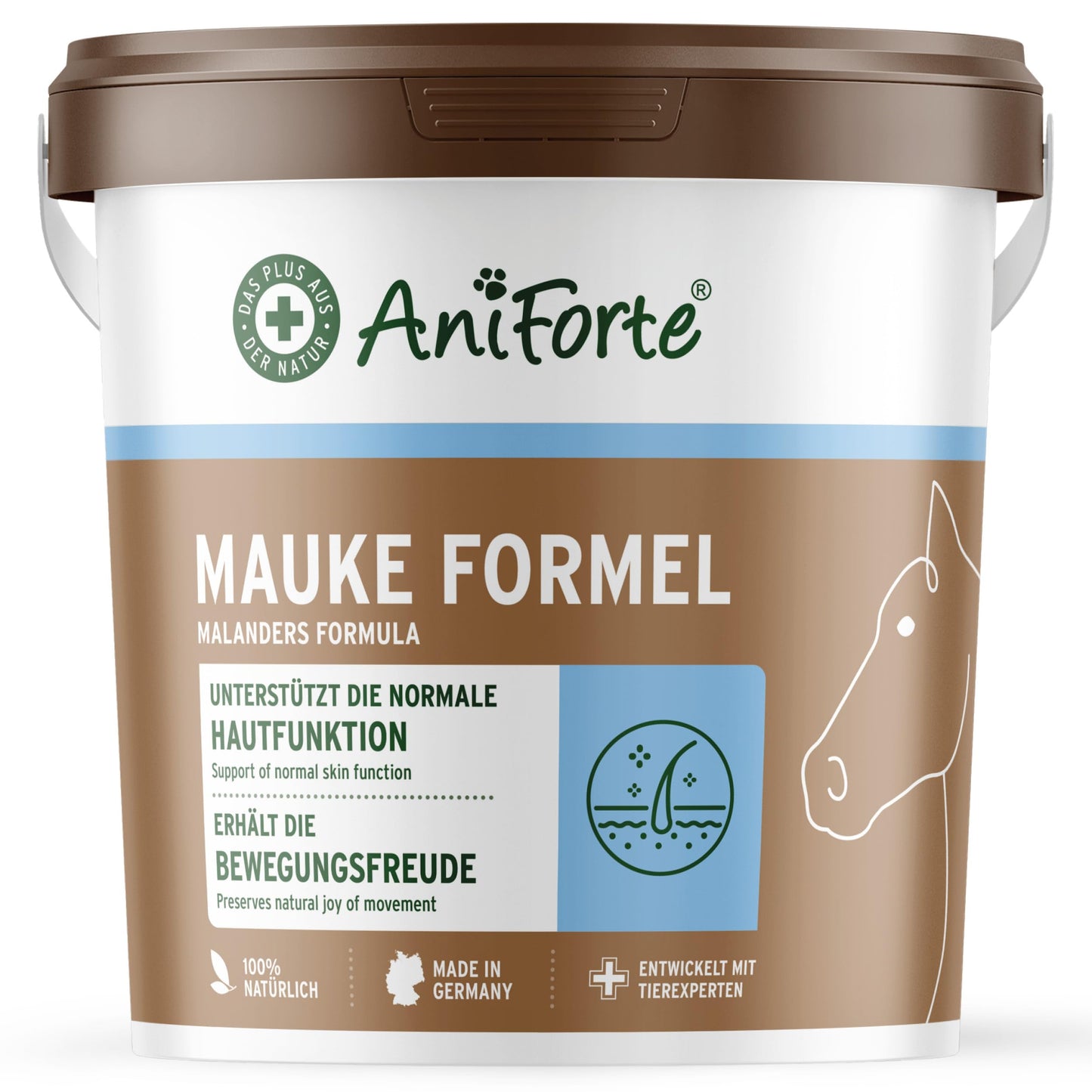 AniForte Mauke Formula for Horses 1kg - Natural skin & hoof care, supports metabolism & immune system, horse care for healthy skin & well-being.