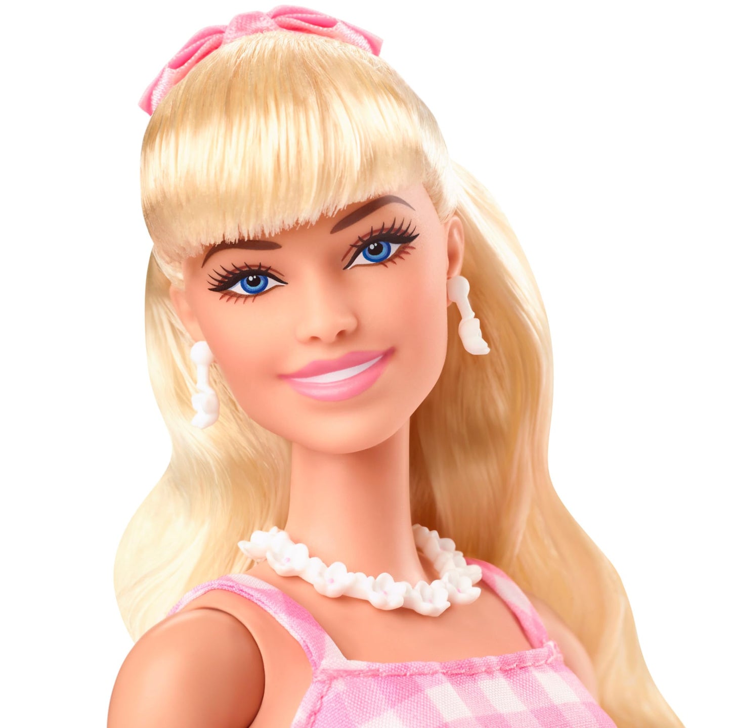 Barbie doll, The Movie doll, in pink and white dress with daisy necklace, Margot Robbie, collector's item, toy for ages 3 and up, HPJ96
