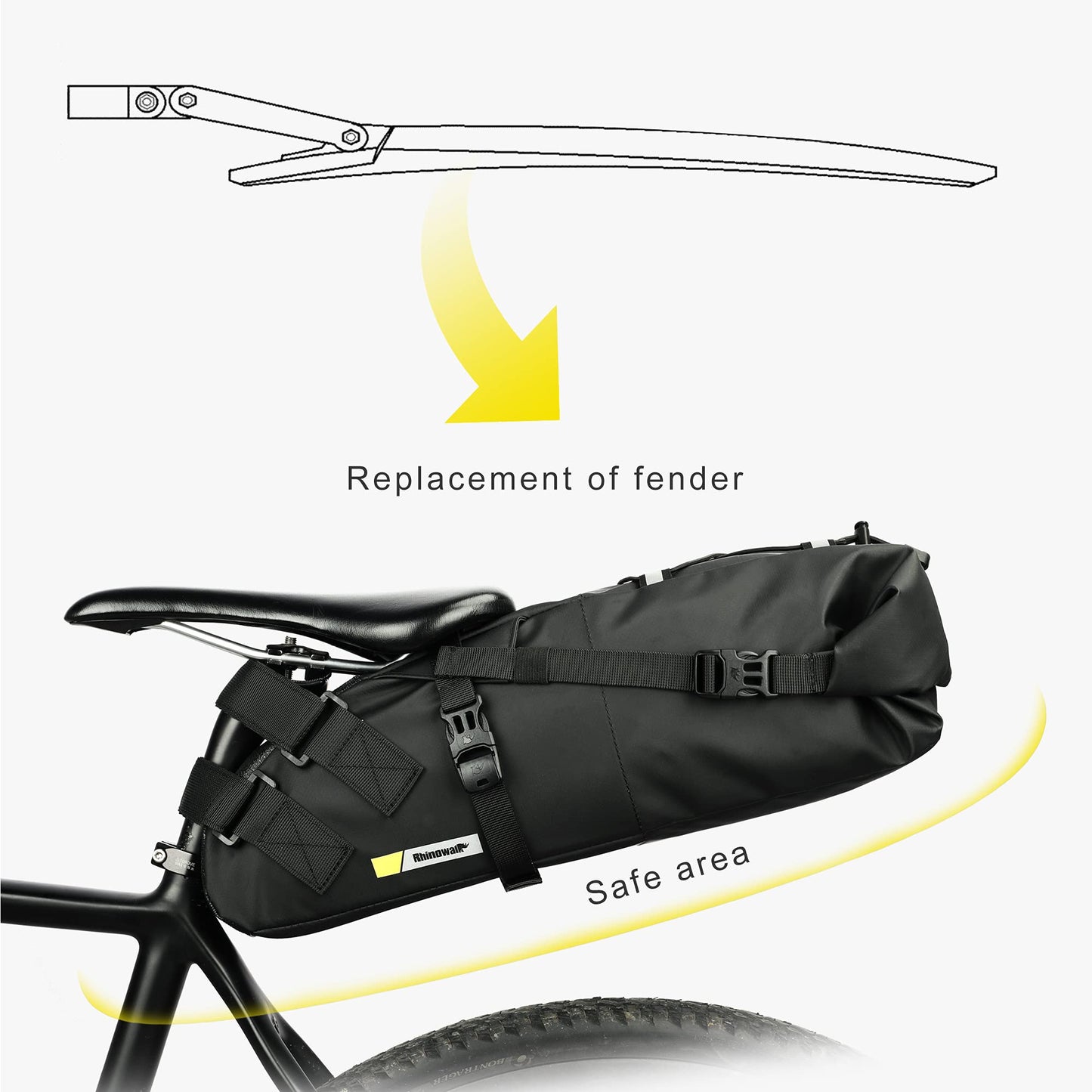 Rhinowalk bike saddle bag waterproof 10/13L bike bag seat bag storage bag for outdoor bikes mountain bikes road bikes
