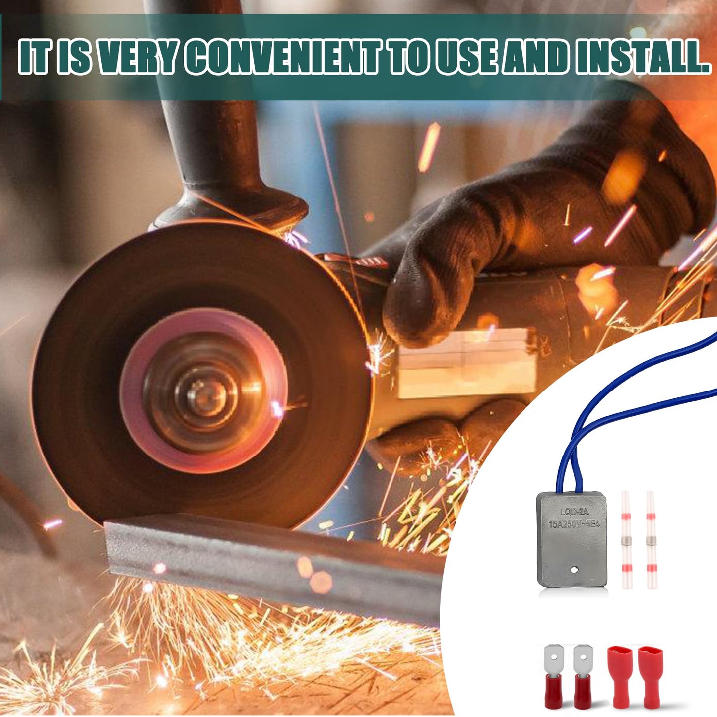Soft Start Module Set, 15A 230V Electric Tools Soft Start-Up Current Limiter Module Set with Installation Accessories Electric Tools Starting Resistance Soft Start for Circular Saw Miter Saws Handheld Circular Saw