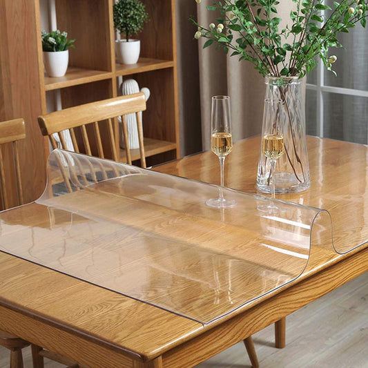 Table cover transparent 2mm thick clear PVC tablecloth clear PVC protective film table protection washable waterproof clear tablecloth, 200 x 100 cm.