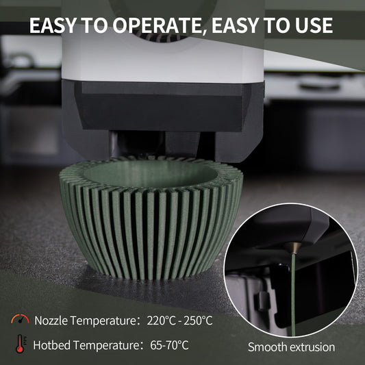 Carbon fiber PLA filament 1.75mm, TINMORRY PLA-CF 3D printing filament, Compatible with Bambu FDM 3D printers, 1 KG 1 spool, Gray-green