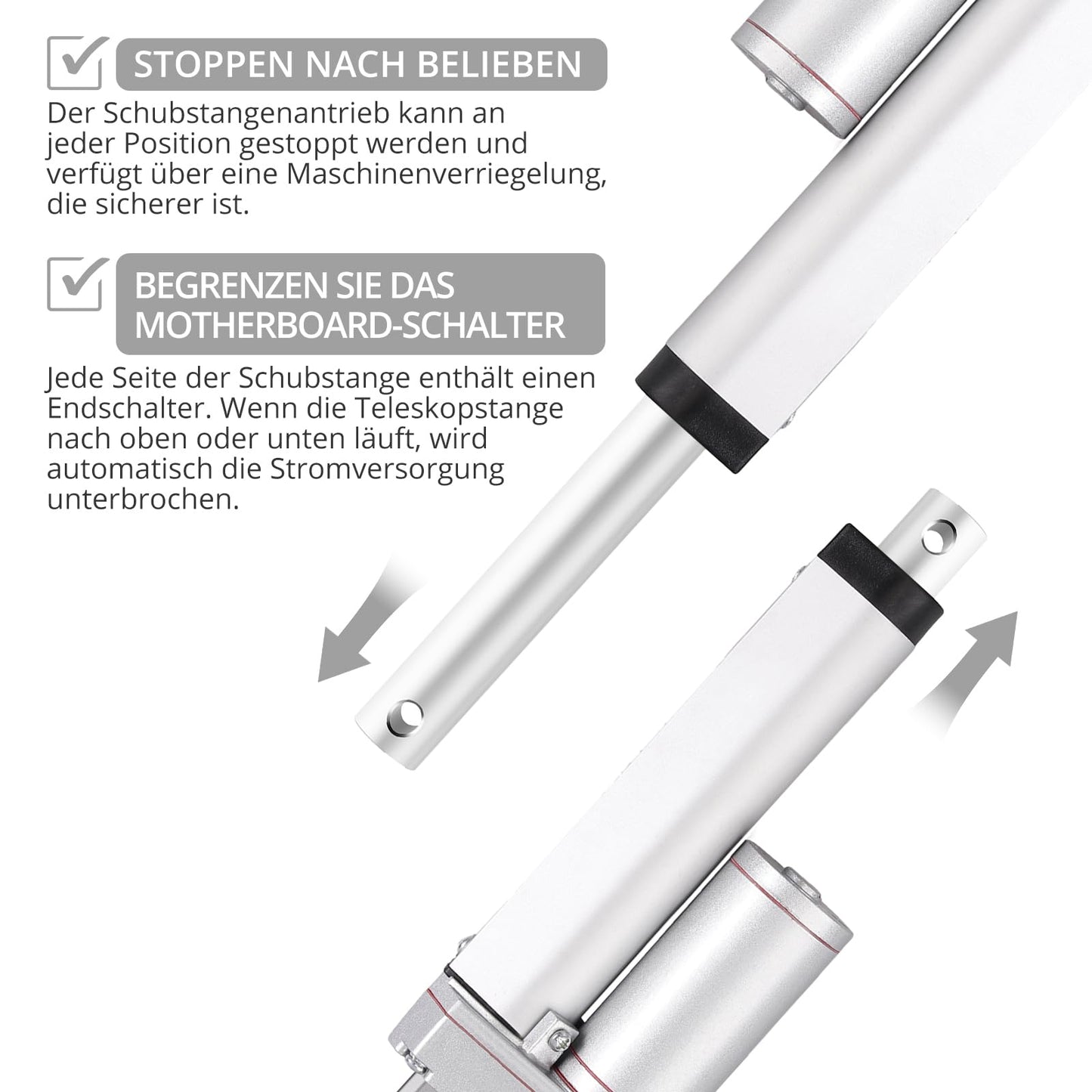 Justech linear motor linear drive 12V spindle drive actuator adjustable drive gate opener linear actuator motor DC 1500N 100mm linear technology electric motor putter DC motor for car furniture etc.