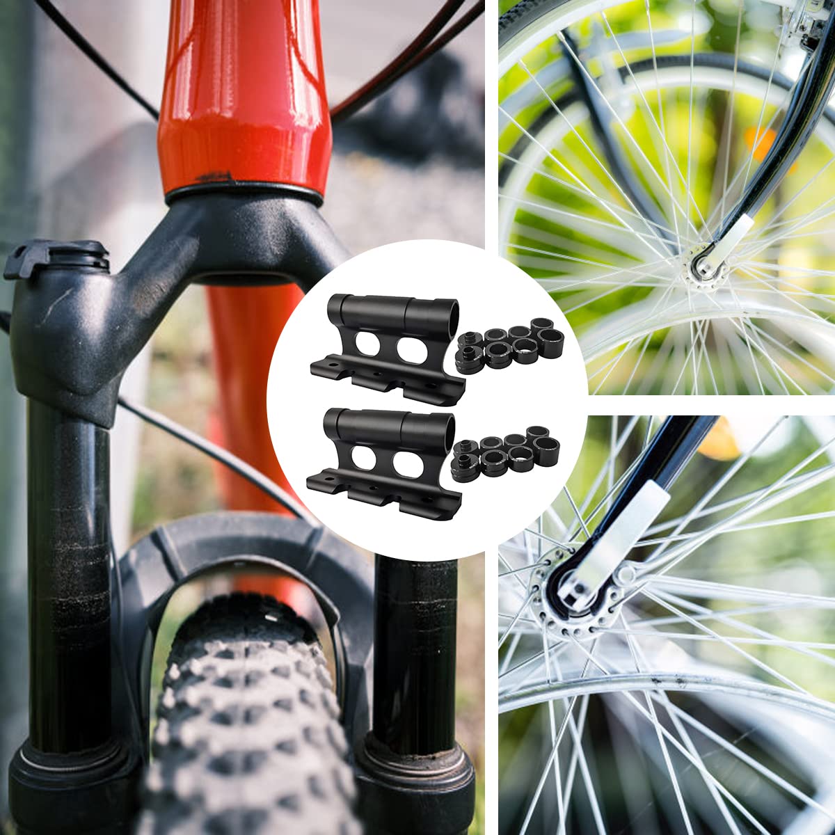 2 pieces roof rack, car bike roof rack fork mount versatile bike block truck block quick release M5/M12/M15x100mm M15x110mm 2x roof rack 8 pairs side covers
