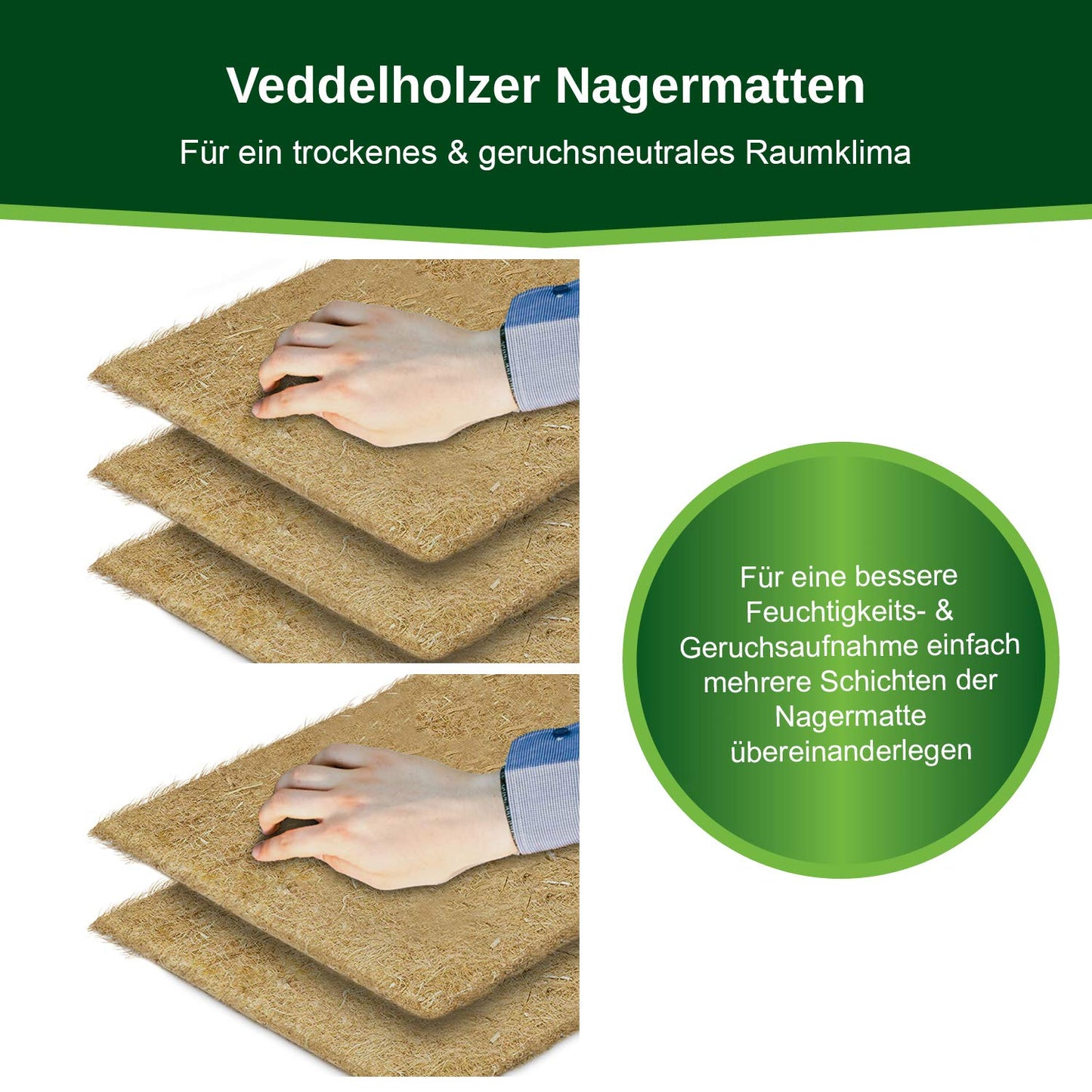 Veddelholzer 3 hemp mats for rodent rabbit cages & enclosures of guinea pigs hamsters Rodent carpet made of hemp as an accessory cages hideaways & sleeping areas for small animals rabbit hutch bunny hutch