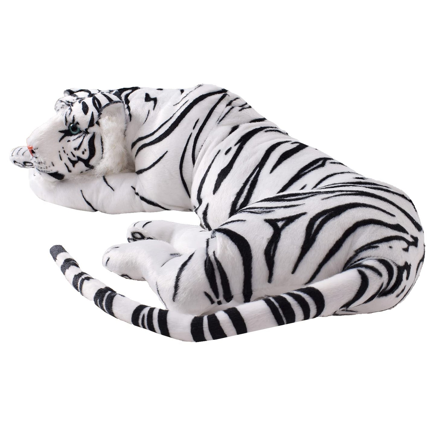 TE-Trend White Tiger Plush Toy XXL Stuffed Animal lying cat Big Cat Predator Decoration Figure Gift Toy 70cm Multicoloured