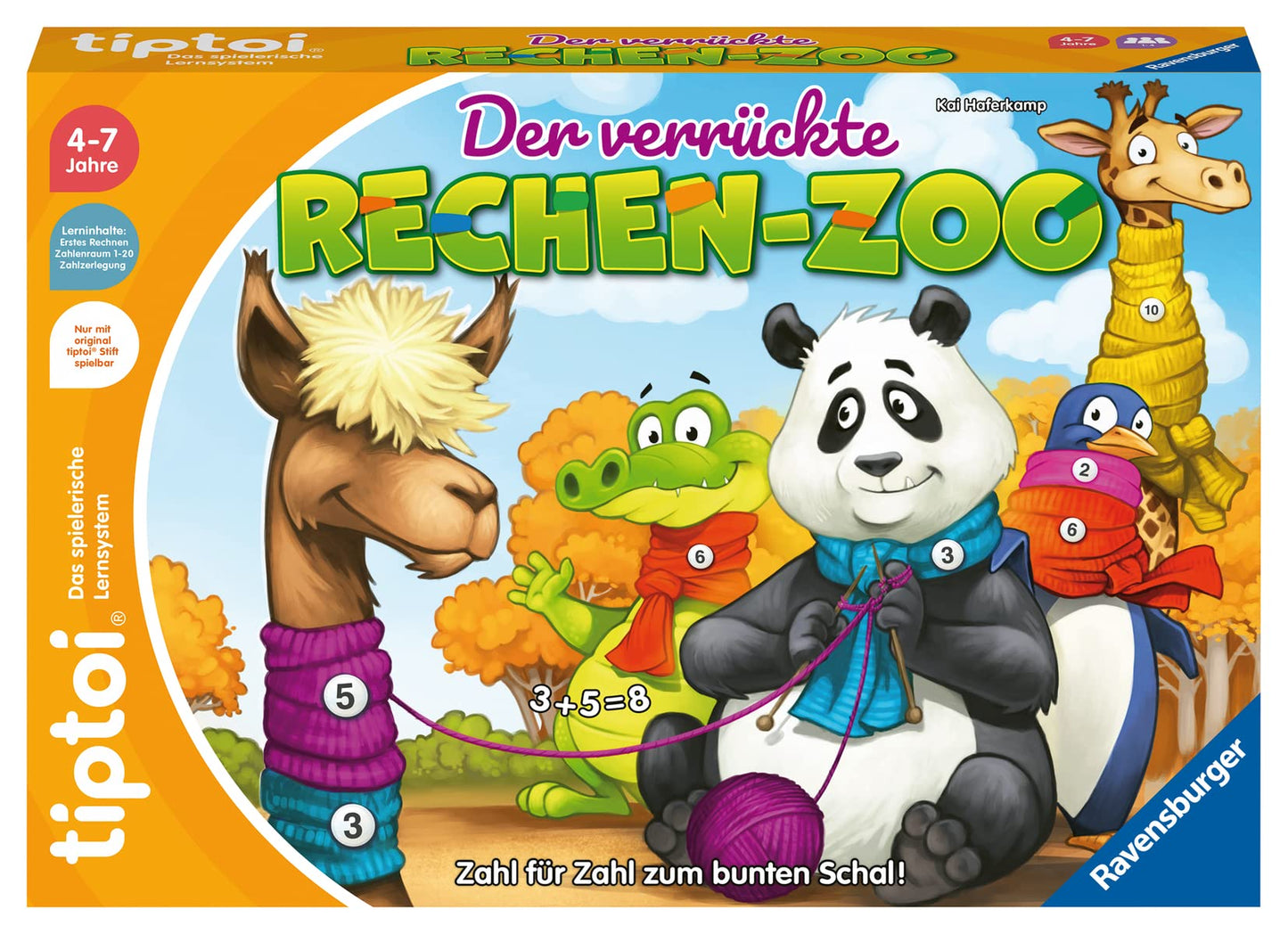 Ravensburger Tiptoi - Let's Play School & The Crazy Math Zoo - Educational Games for Ages 4-5 for 1-4 Players