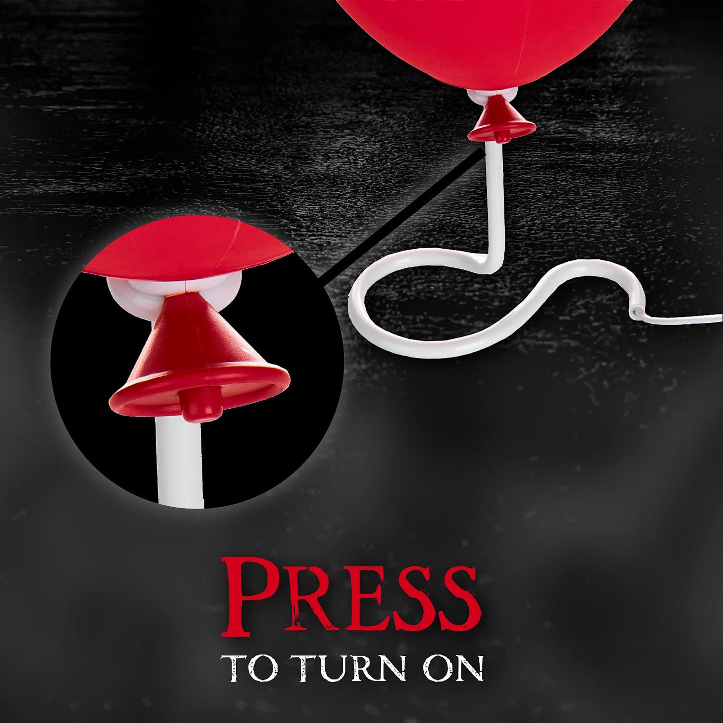 Pennywise Red Balloon Lamp - Officially licensed IT movie merchandise, creepy Halloween decoration, collector's gift for horror fans.