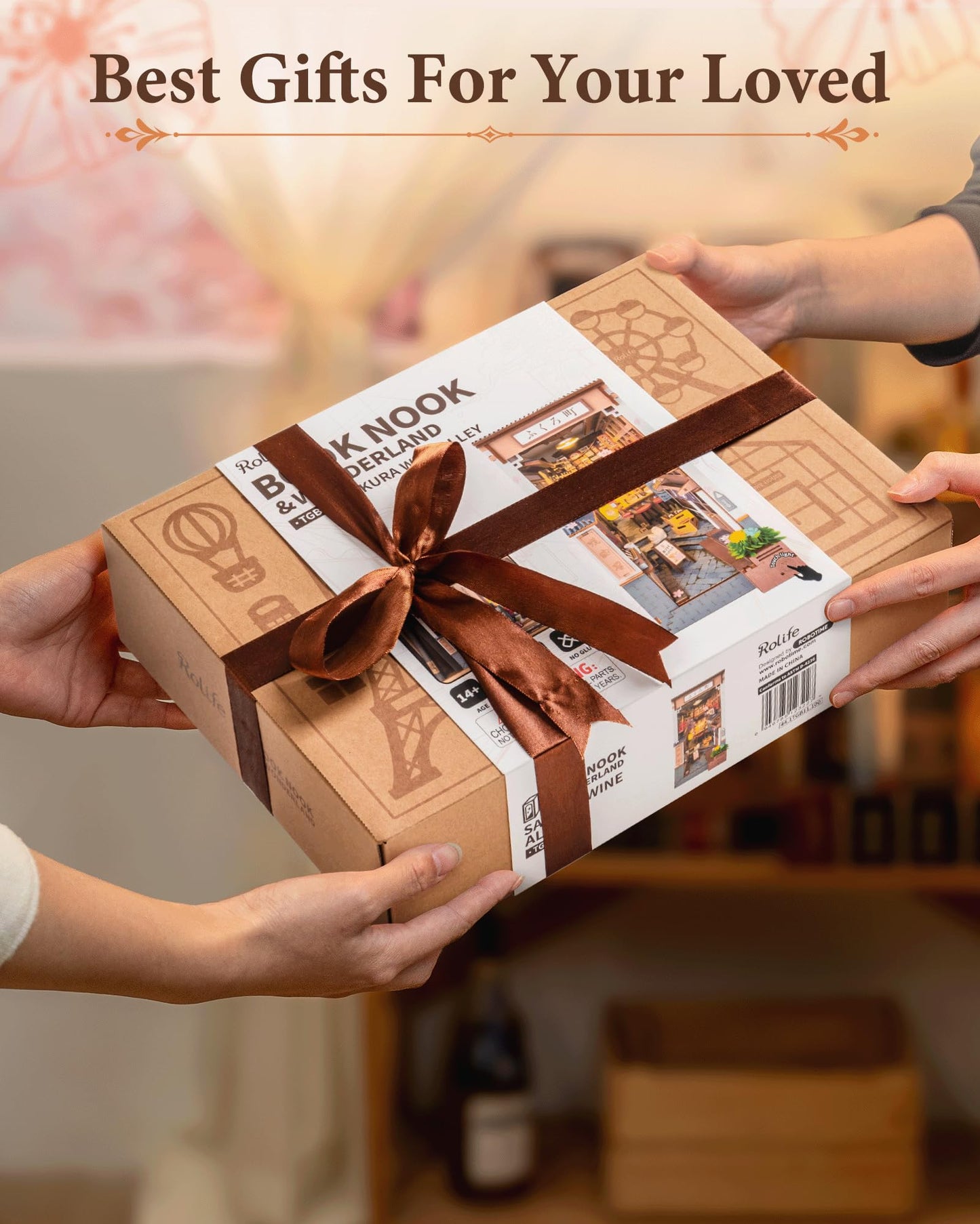 Rolife Book Nook Kit Sakura Vineyard Booknook Japanese Style Izakaya DIY Miniature House Kit for Adults to Build Christmas Birthday Gift Bookshelf Decoration Diorama Kit