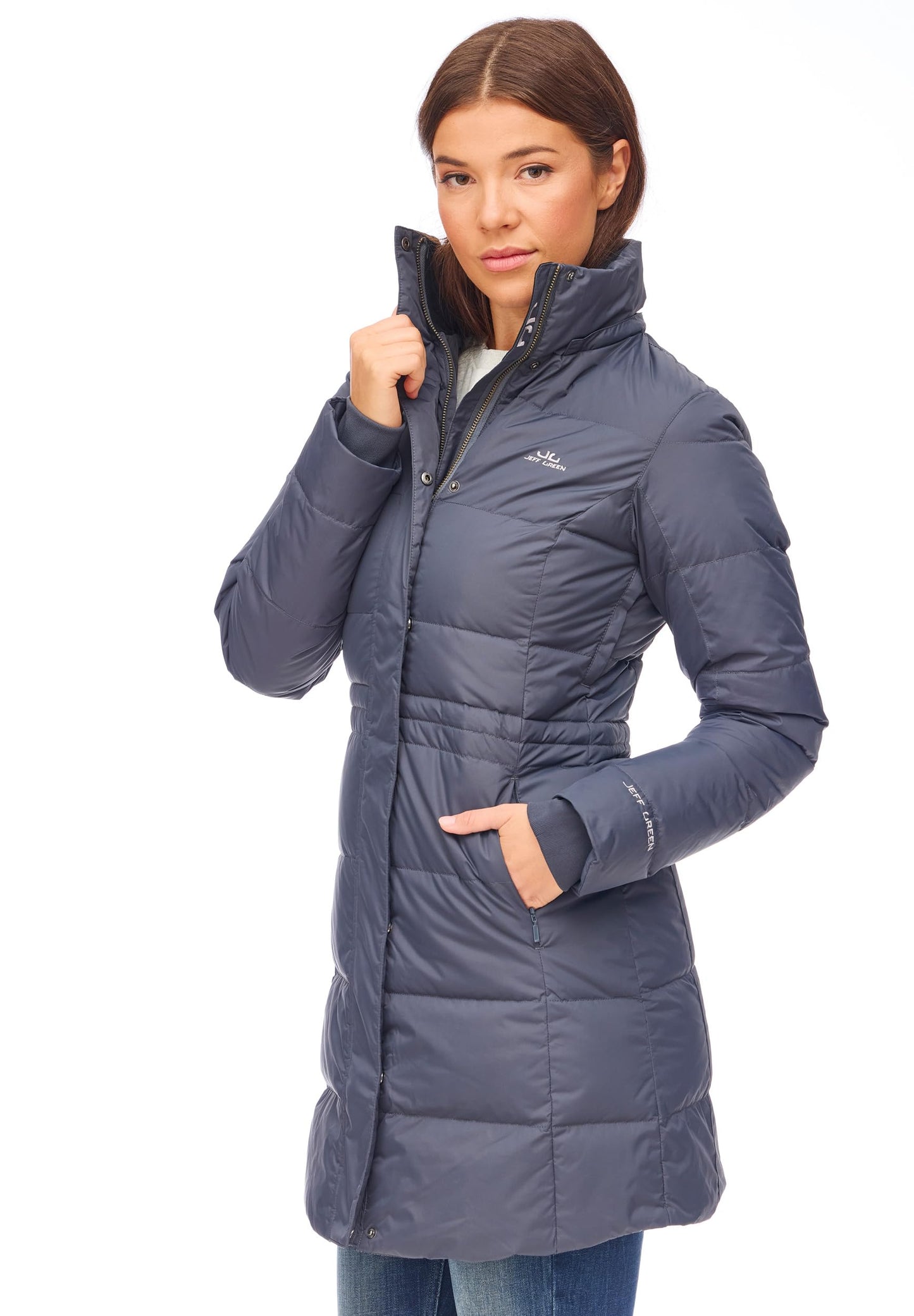Jeff Green Women's Breathable Waterproof Down Outdoor Parka Fely, Color: Dark Grey, Size: 40