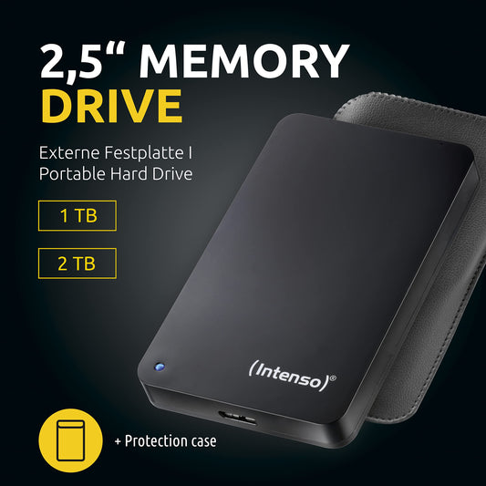 Intenso 6023560 1TB Memory Drive USB 3.0 2.5' External Hard Drive, Mechanical Hard Drive