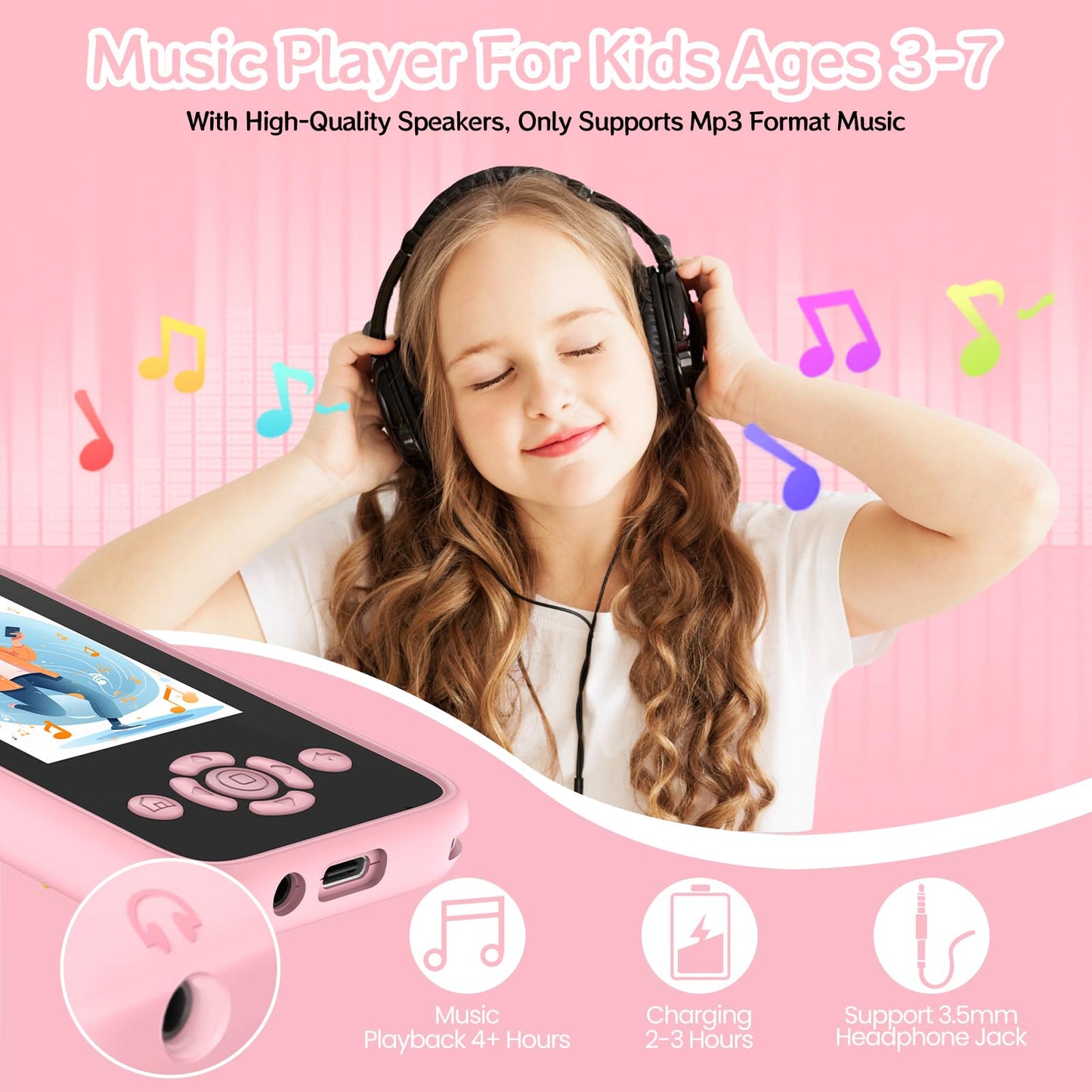 Children's mobile phone with music and games, 2.4" display children's camera with dual camera, 1080P HD children's phone with 32GB SD card, Christmas birthday unicorn gifts toys for 3-12 year old girls (pink)