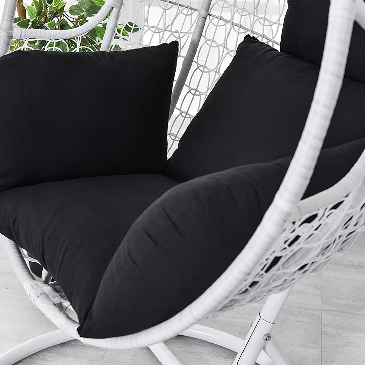 Lightakai Hanging Chair Cushion, 6D Seat Cushion for Hanging Chair Durable Swing Seat Cushion Universal Hanging Basket Cushion Chair Cushion for Indoor and Outdoor Patio, Yard, Garden (Black)