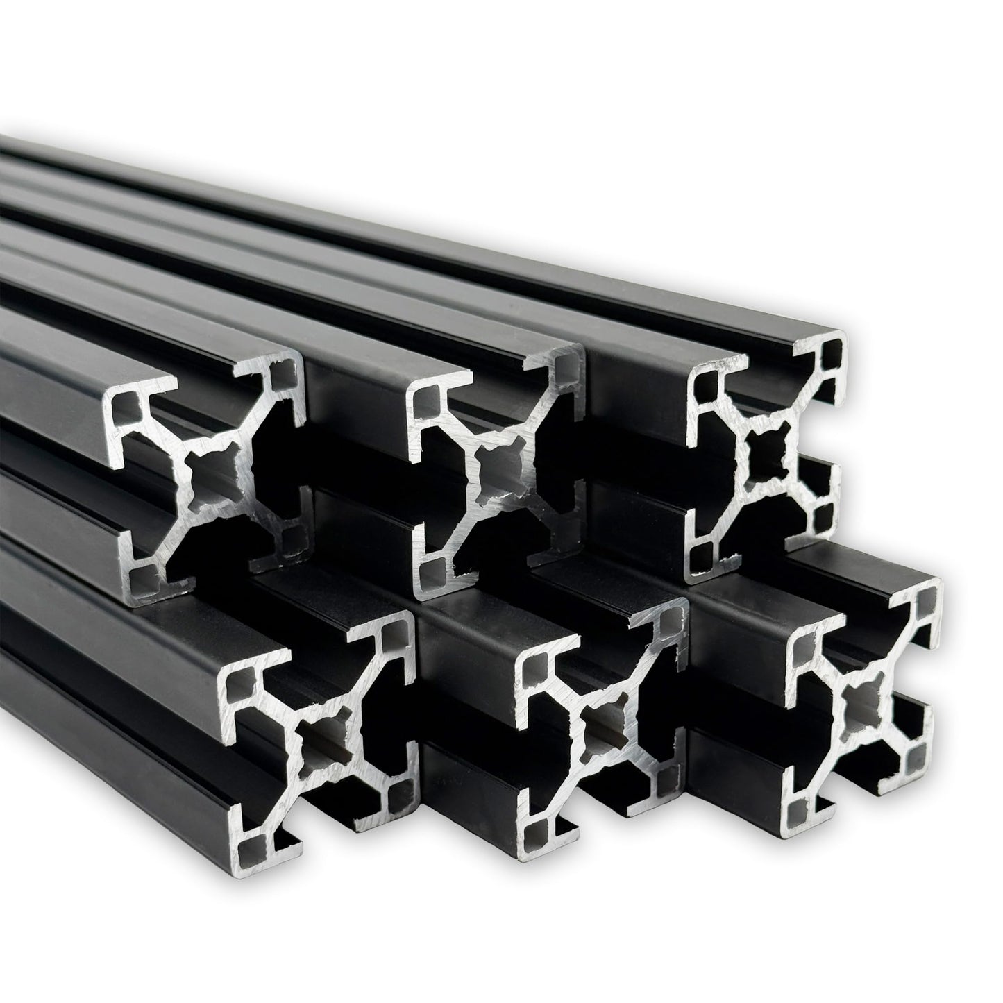Aluminum profile 30x30 mm | Slot 8 | Length 1600 mm = 160 cm | black anodized E6/C35 | Aluminum profile | Slot profile | Lightweight | Mounting system