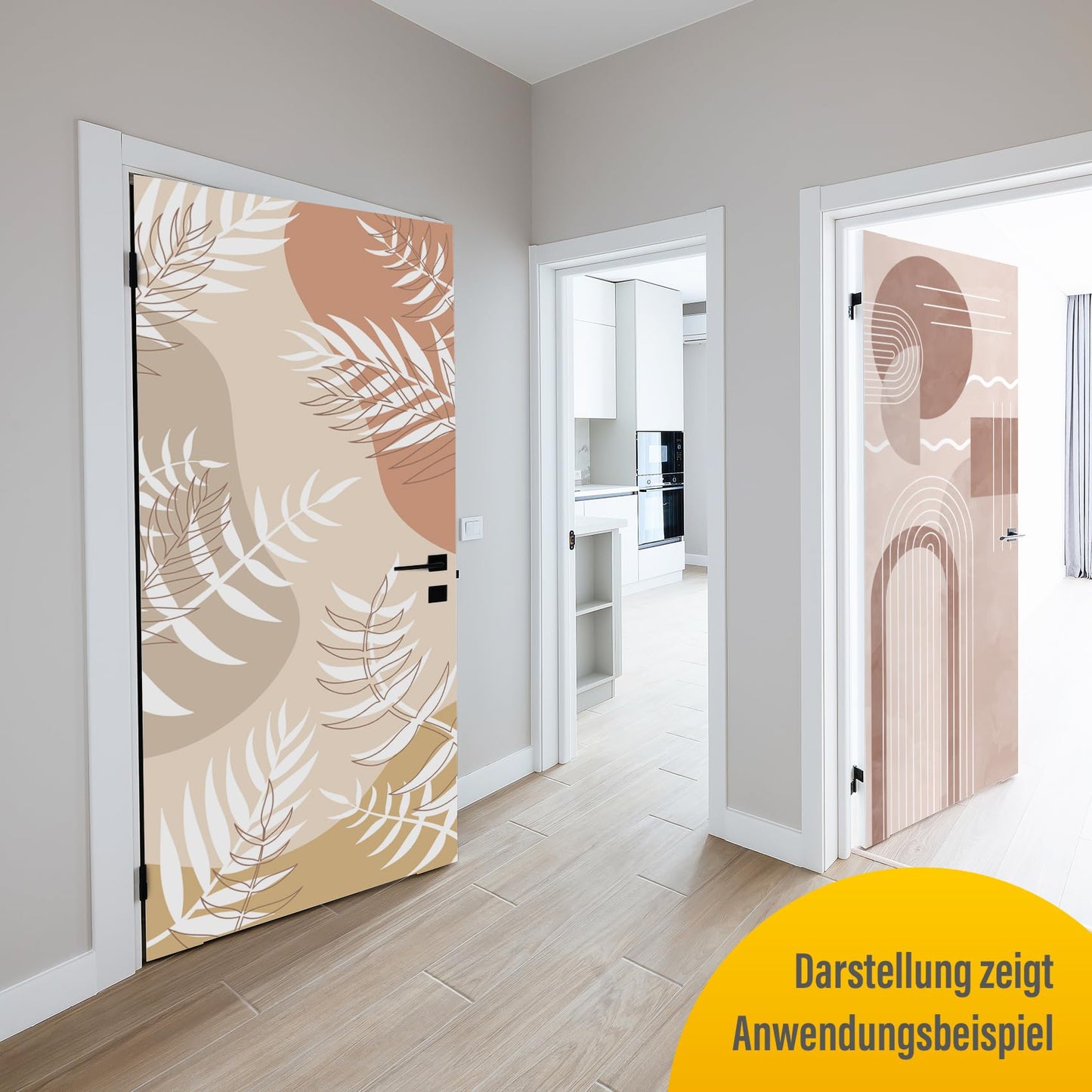 Finest Folia door film 90x200 cm door wallpaper door poster film for door living room children's room kitchen door sticker bathroom sticker self-adhesive TF02 (07 dandelion)