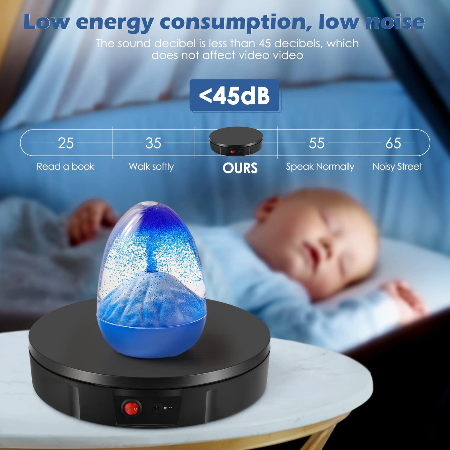 PanT Electric Rotating Display Stand, 360 degrees, 30 cm, Black, 100 kg Capacity, Remote Control, Stable Rotation, Perfect for Exhibitions, Shop Windows, Product Presentations