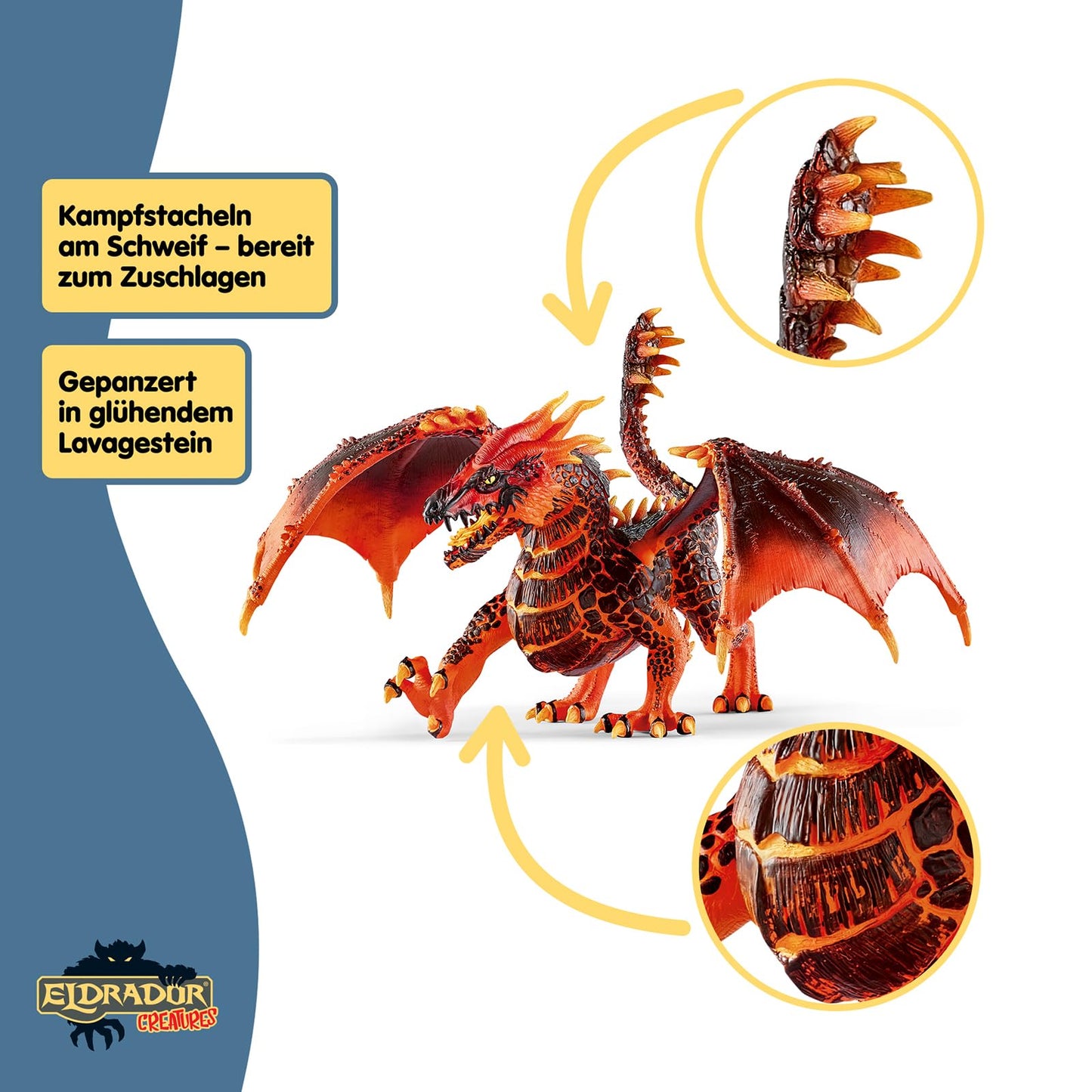 SCHLEICH ELDRADOR Creatures | Lava Dragon 70138 | ELDRADOR monster figure with moving jaw and wings | great gift for girls and boys | for ages 7 and up | 20 x 14 x 15 cm
