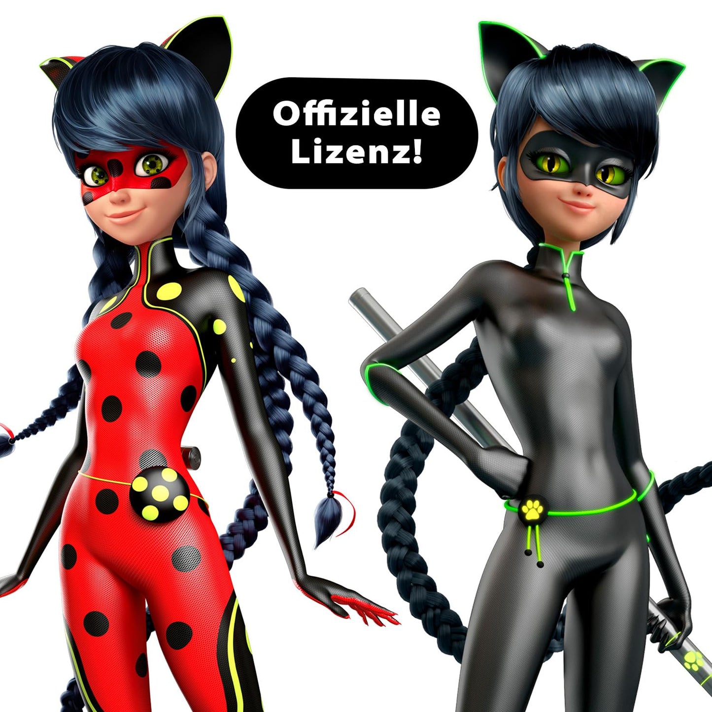 BANDAI - Miraculous - Transformation Doll Ladybug - 26 cm doll that transforms into Lady Noire and Bug Noire - Toy Moveable doll with 2 outfits - Toy for children aged 4 and up - P50414