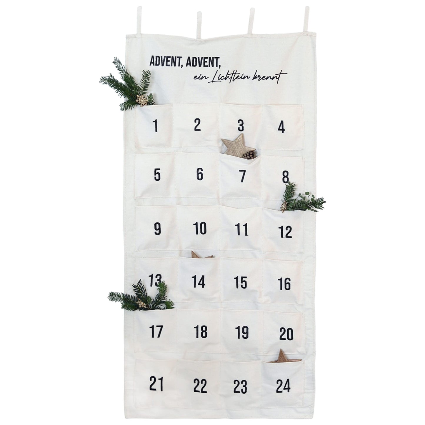 Paper Dragons fabric Advent calendar 2024 for filling - a little light is burning - high quality embroidered - fabric bags for decorating yourself - gift pouches - reusable tapestry set No. 31