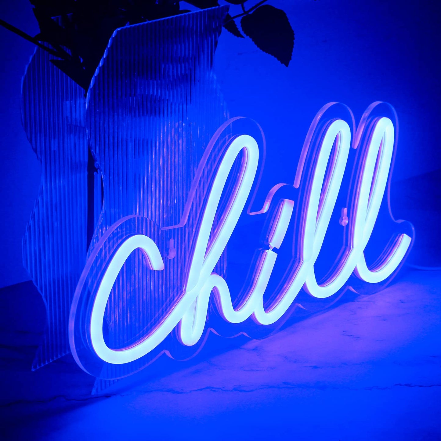 Chill neon wall light sign for wall decor. Neon light for bedroom, bar, hotel, game room.