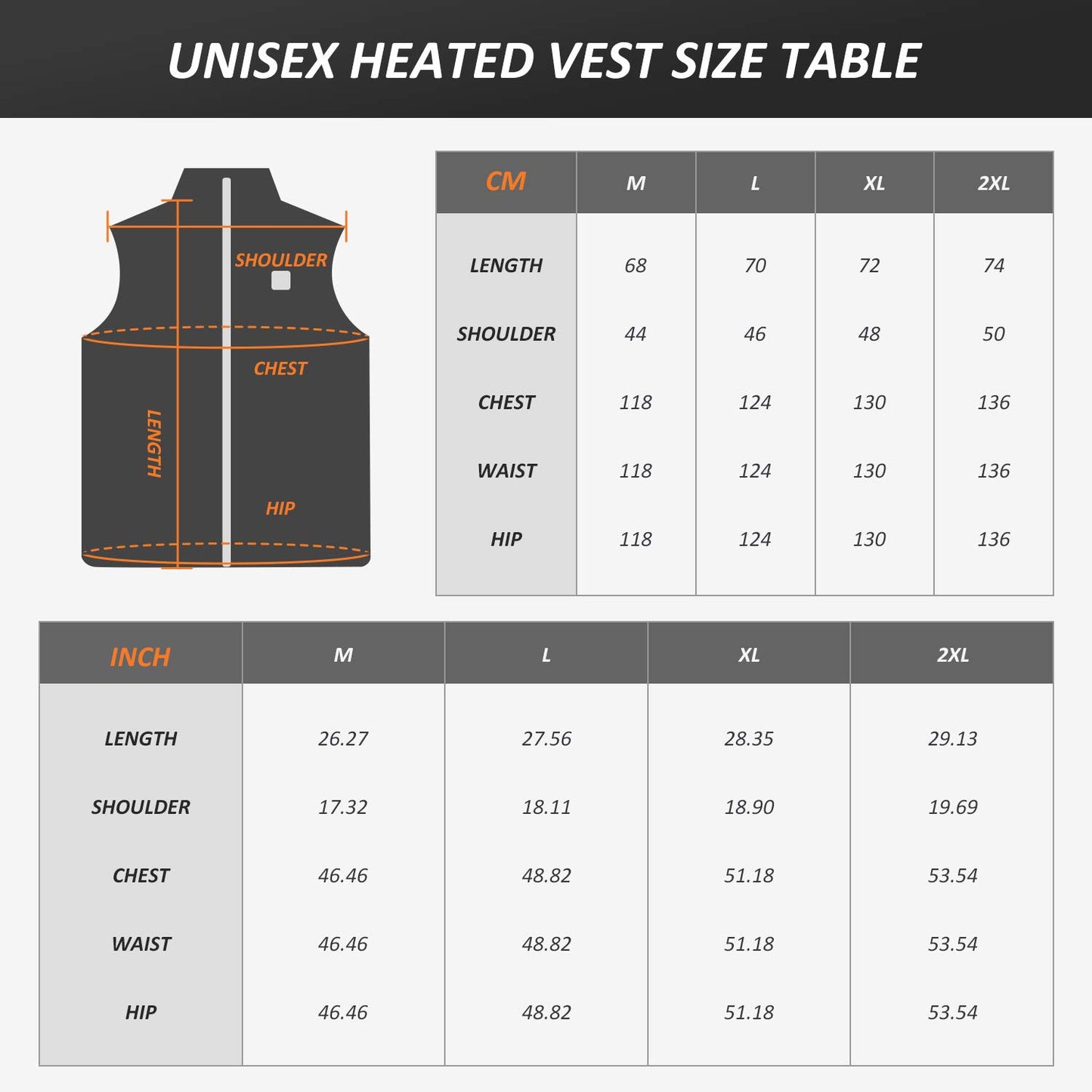 Heated vest for men and women, Electric USB heated vests with QC3.0 14400MAH battery, 3 Adjustable temperature Electric Warm Heated Jacket for outdoor hiking hunting motorcycle camping.
