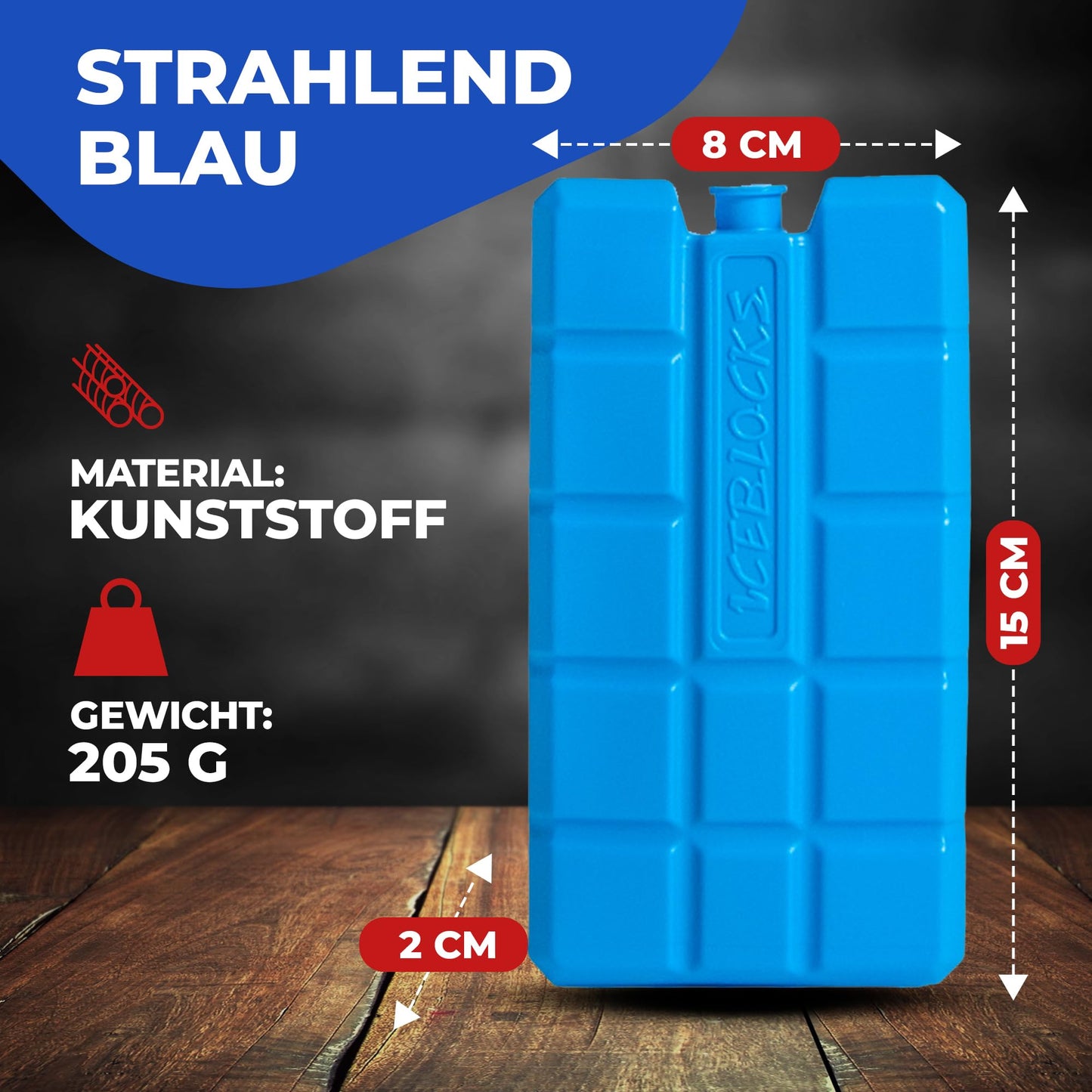 Take 96 pieces of cooling elements each with 200 ml for cooler bags or cool boxes up to 12 hours of cooling.