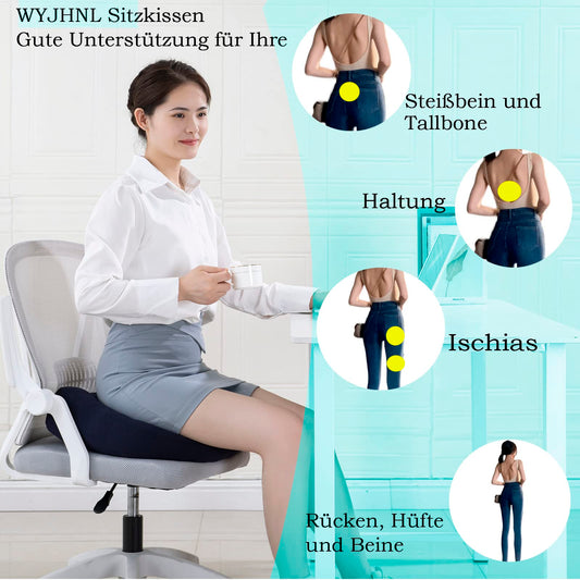 WYJHNL Ergonomic/Orthopedic Seat Cushion for Office Chair/Car, Seat Pad/Seat Pads/Seat Riser Adult Seat Riser for Buttocks, back pain, floor, chair 40x40cm Blue