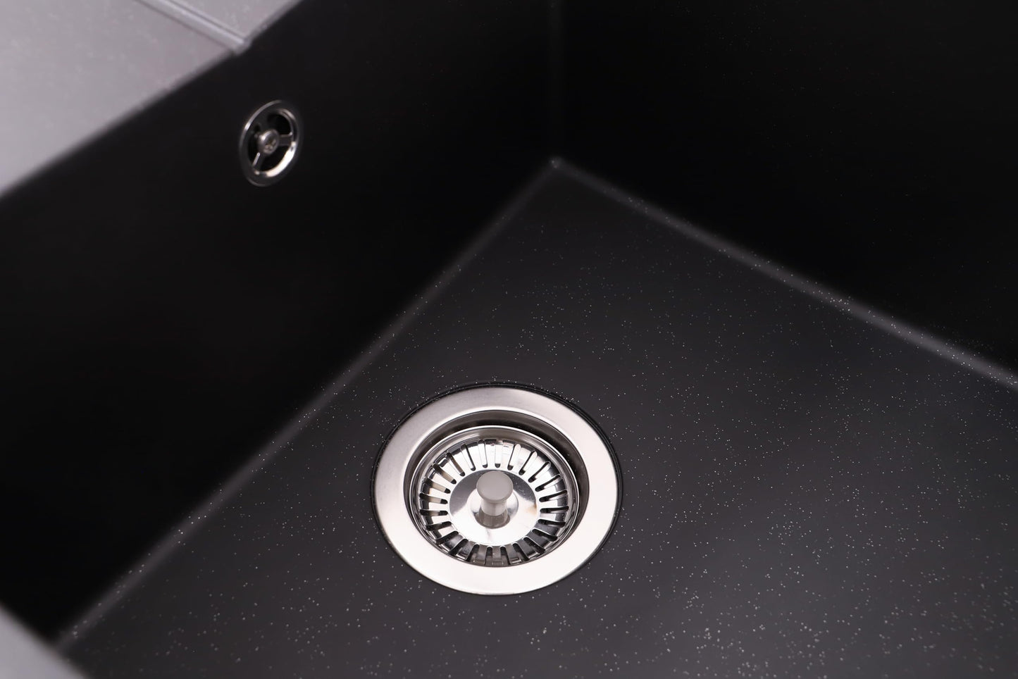 Respekta Cleveland Mineral Sink in Black/1 Bowl Inset Sink 100 x 50 cm/Sink suitable for base cabinets from 60 cm wide.