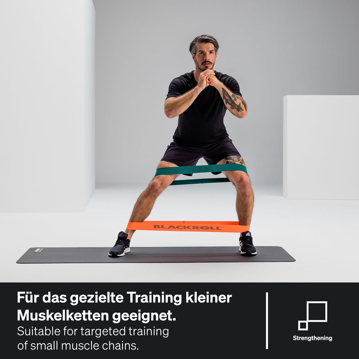 BLACKROLL® Loop Band Set (6 pieces), fitness band set for functional training, skin-friendly training bands in 6 strengths, flexible resistance bands for at home, office, or park, Made in Germany.