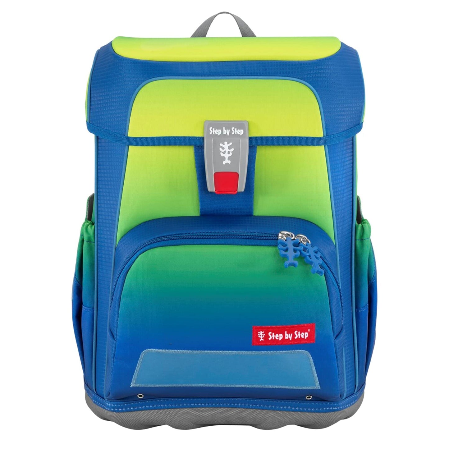 Step by Step school bag set, Cloud Ocean Red Octopus Pius, 5 pieces, yellow-blue Octopus design, ergonomic backpack with reflectors, height adjustable with hip belt, for 1st to 4th grade, 19L.