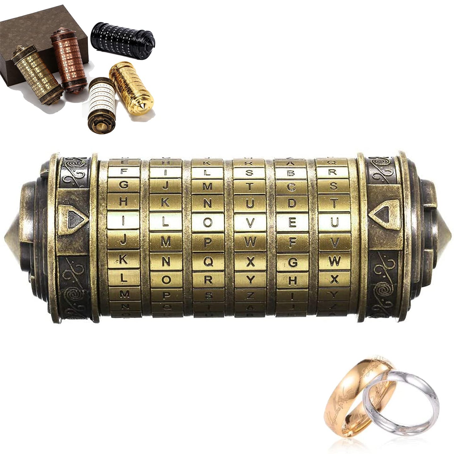 Da Vinci Code Cryptex Valentine's Day gifts for men women them him lock letter password code mini cryptex lock romantic birthday