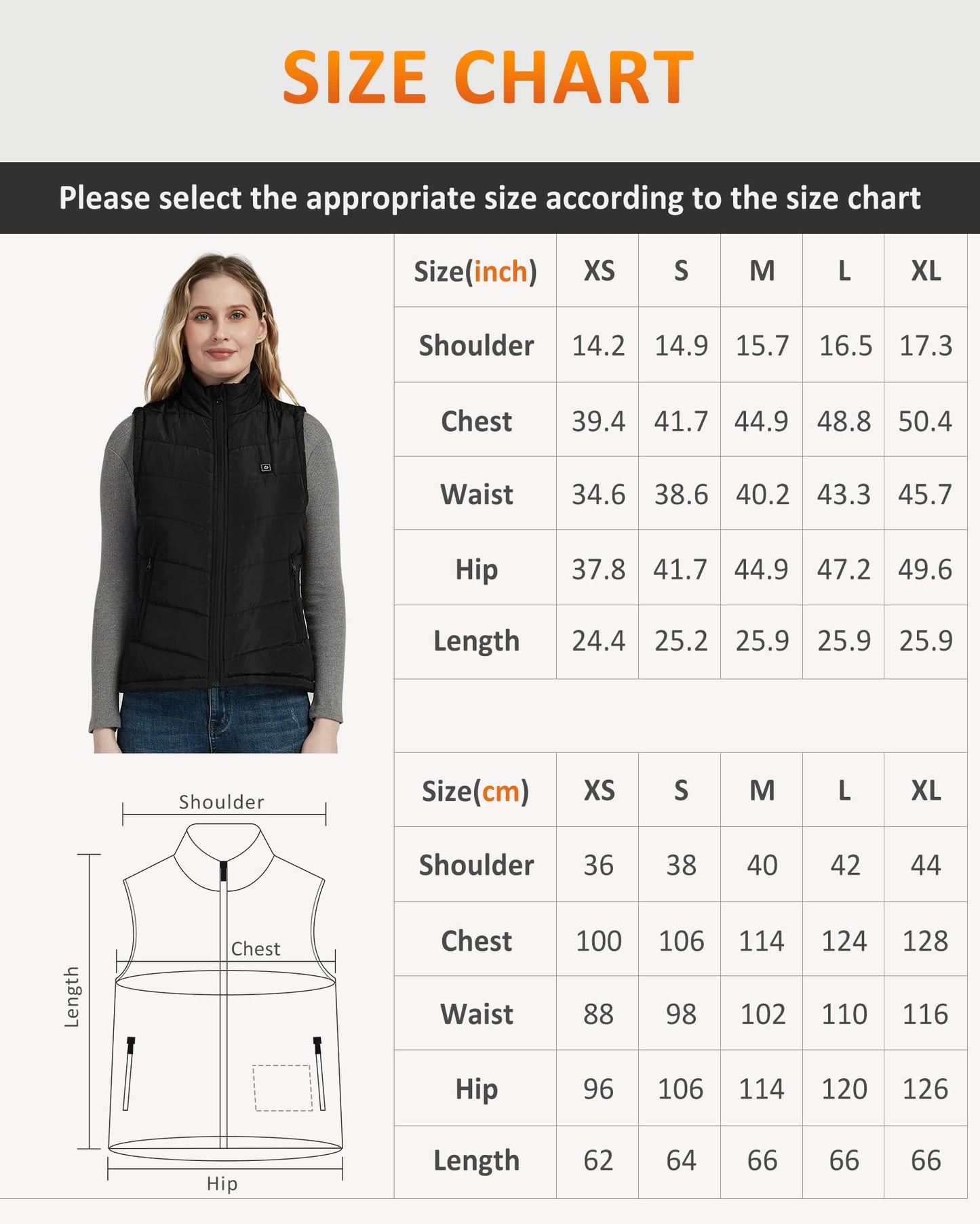 FERNIDA Women's Heated Vest, Heated Vest with Battery, USB 5V Electric Heating Vest with 8 Heating Zones and 3 Temperatures, M