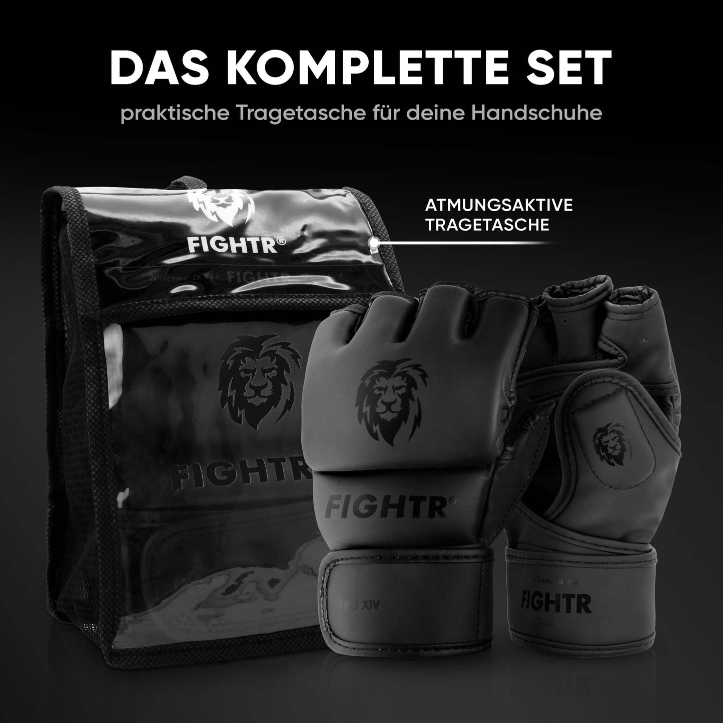 FIGHT® Professional MMA Gloves for Grappling Sparring Training, Kickboxing Martial Arts Muay Thai Heavy Bag Focus Mitts Boxing | for Men and Women including Carry Bag...