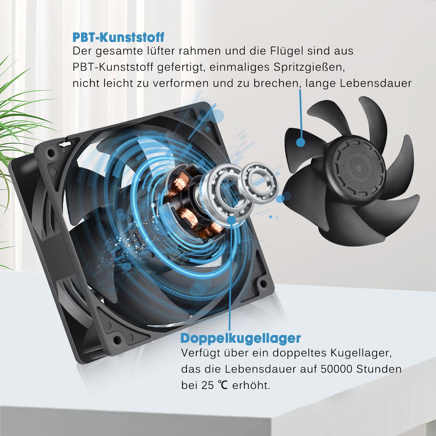 GDSTIME fan 230V 120mm fan 220v 120x120x38 double ball bearing DC 4V-12V adjustable speed for PC cabinet server grow tent laser cutter cooling ventilation