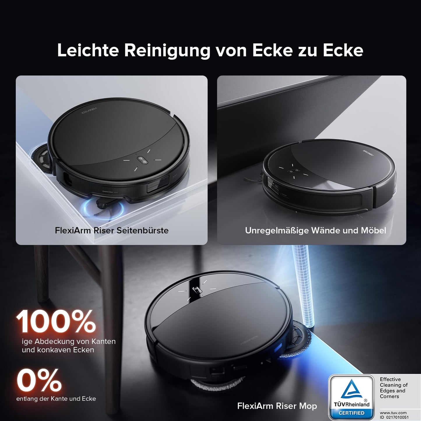 Roborock Saros 10R robotic vacuum cleaner with mopping function and customizable mop, 7.98cm Ultra-Slim Design, StarSight System 2.0, Zero-Tangle System