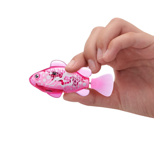 ROBO ALIVE Robo Fish Series 3 Robot Swimming Fish, 2 pack, pink and purple, swims in multiple directions, battery operated, toy fish, pool toy (2 pack, pink and purple)