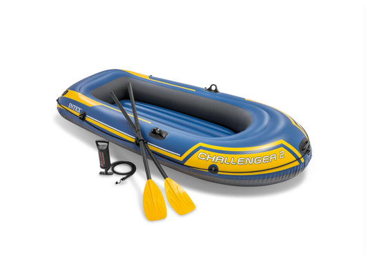 Intex 68367NP - Inflatable Boat Challenger 2, 2 People, with Accessories, PVC, Blue, 236x114x41 cm