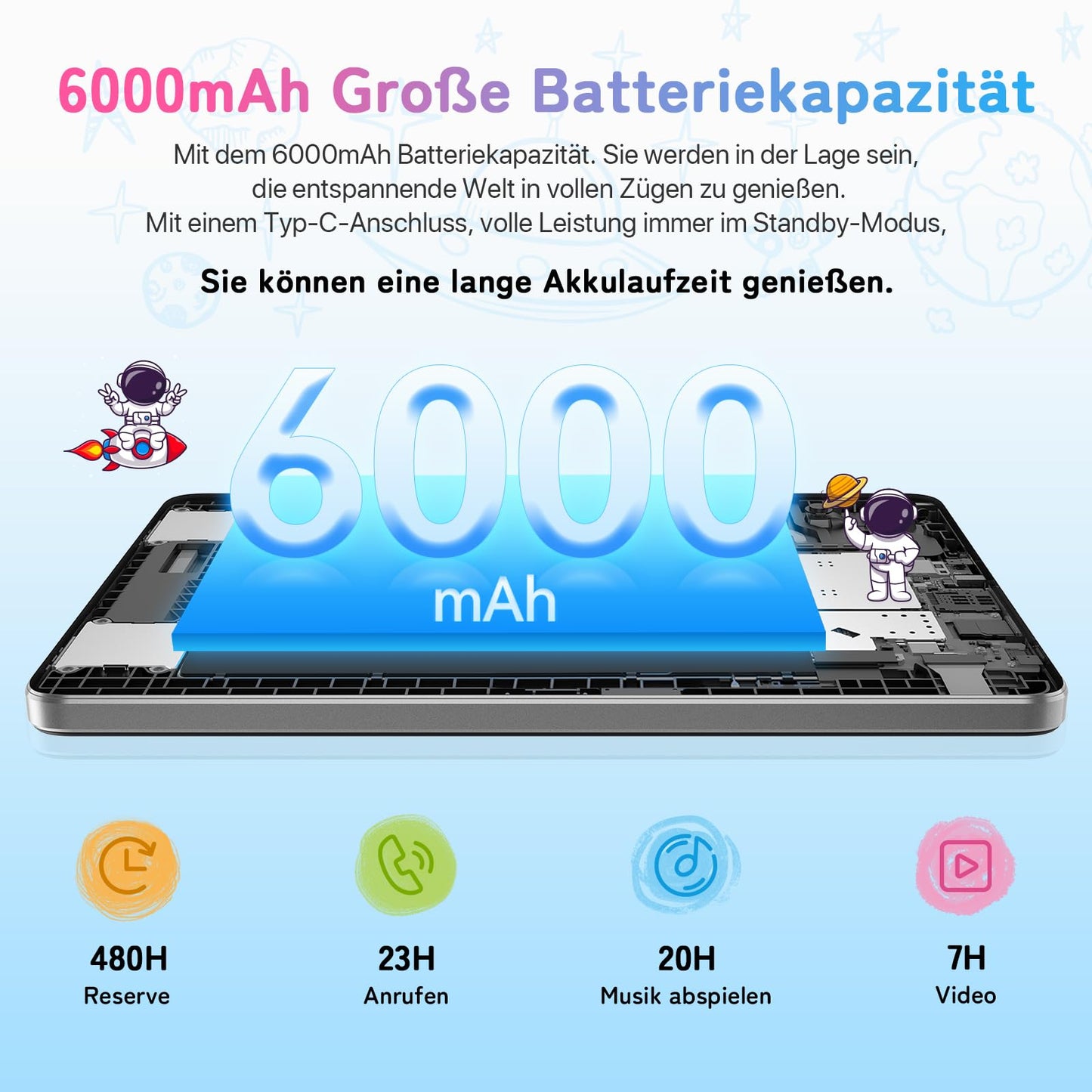 UMIDIGI Kids Tablet 10.1 inch HD, G1 Tab Kids Tablet Android 13, 8GB(4+4)+64GB/TF 1TB Quad-Core, Parental Control, 6000mAh, WiFi 6/BT5.0, 8MP Camera GMS, Eva Protective Case