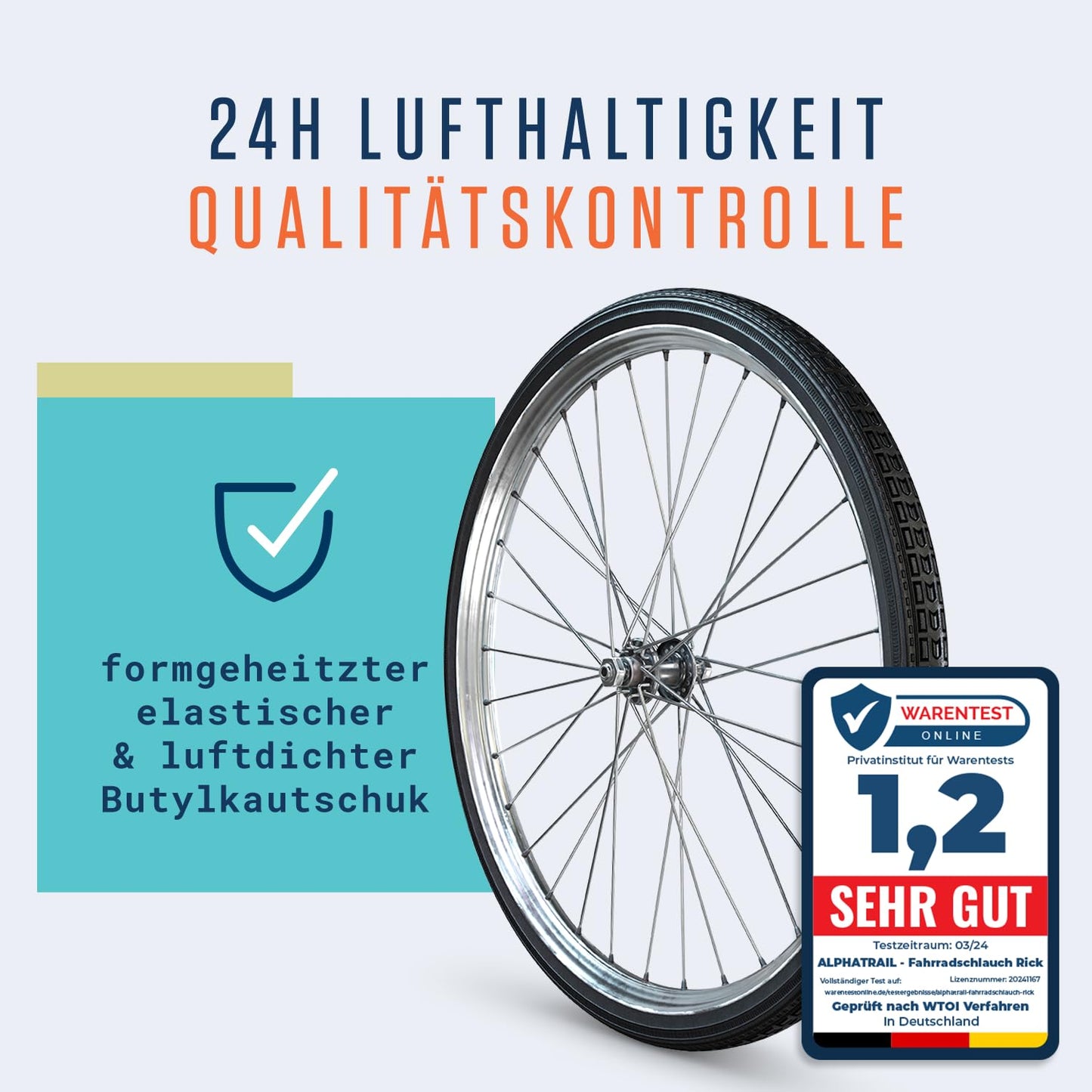 Alphatrail bike tube Rick 28 inch DV Dunlop valve 2X set with mobility guarantee I Compatible with bike tires Schwalbe, Continental, Conti, Michelin, Kenda & Maxxis bike tube.