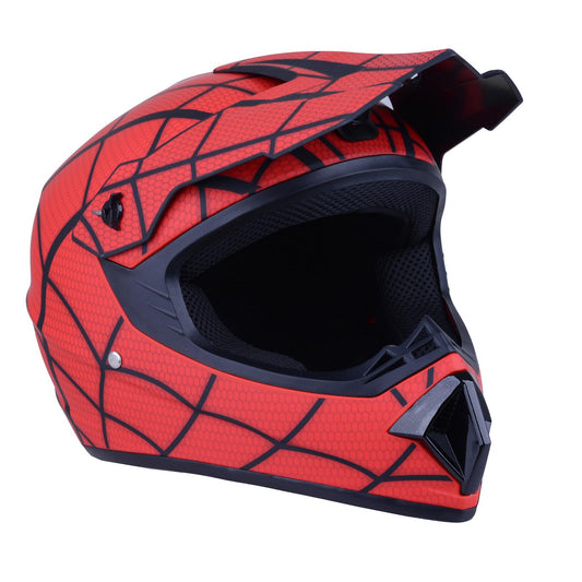 Youth off-road motocross helmets, bike helmets for boys and girls, personalized motorcycle helmets, CE standards (RED, M)