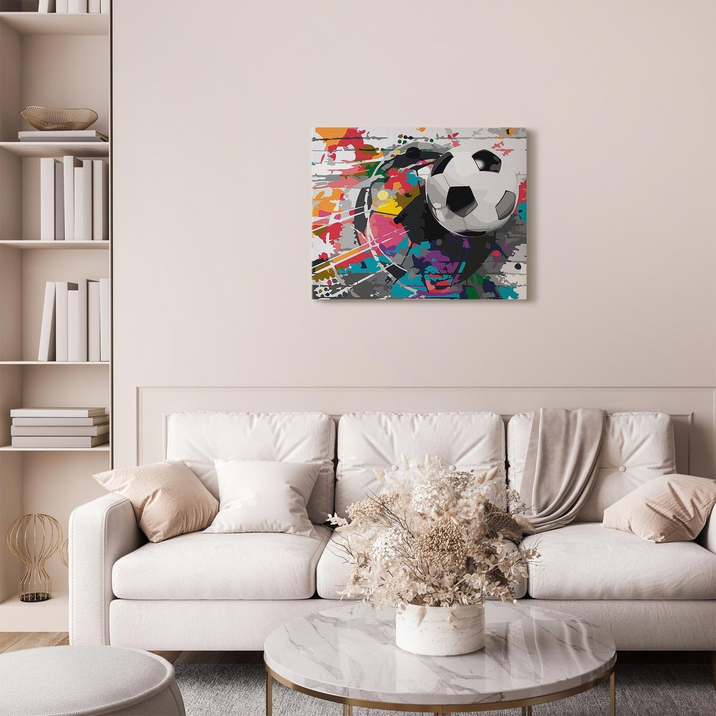 murando - Paint by Numbers Soccer 50x40 cm painting set with wooden frame on canvas for adults children painting hand painted kit DIY gift decoration n-A-0558-d-a