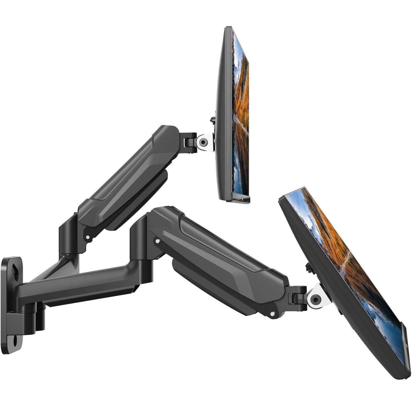 BONTEC Dual Monitor Wall Mount for 13-32 inch Screens, Height Adjustable, Swivel & Tilt, VESA 75x75/100x100, Up to 9 kg per Arm, Monitor Bracket for Office & Gaming, Gaming Accessory
