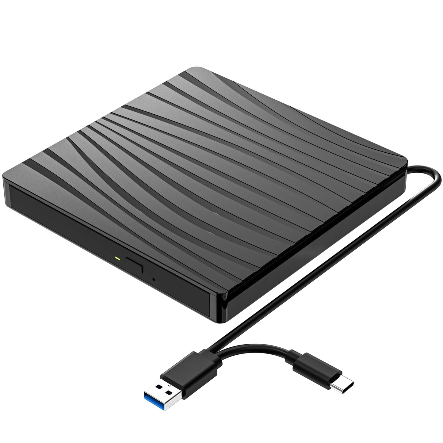 QDSYLQ External DVD Drive, USB 3.0 & Type-C Portable CD DVD +/-RW Burner Optical Drive External DVD Drive for Laptop, PC, Desktop, MacBook, iMac, Windows 11/10/8/7/XP/Linux/Vista/MacOS